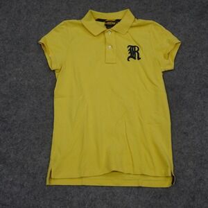 Ralph Lauren Rugby Polo Shirt Boys Medium M Yellow Short Sleeve Solid Logo